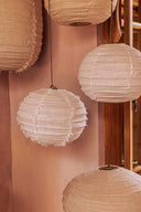 Suspension en lin Wabi Sabi - Rond Mini - Ki Decoration