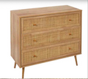 Commode en bois et cannage – 3 tiroirs