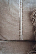 Housse de coussin en lin naturel à franges