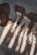 Housse de coussin Boho en coton et macramé