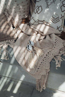 Plaid en coton et macramé bohème Bali