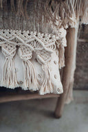 Housse de coussin Boho en coton et macramé