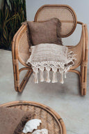 Housse de coussin Boho en coton et macramé