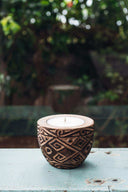Bougie balinaise en bois sculpté